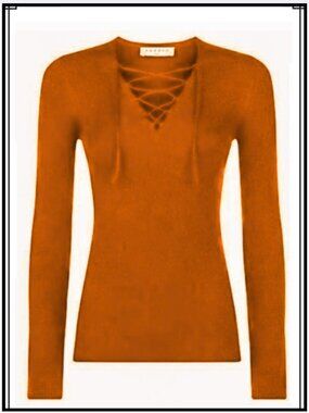 Sandro Paris Sacha Lace up Ribbed Knit Sweater